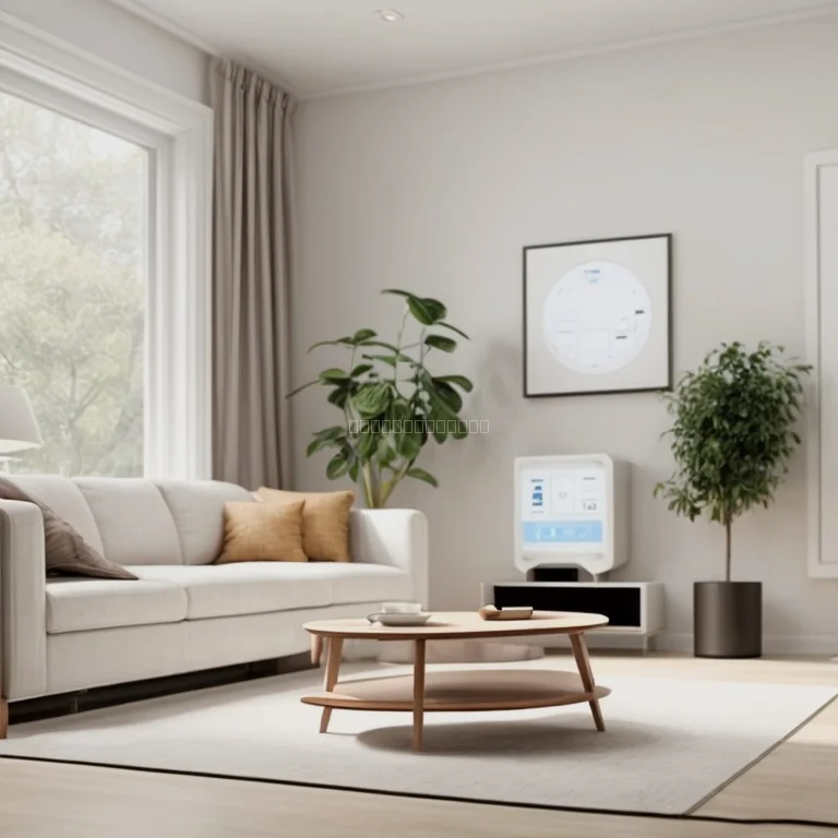 Modern smart home interior featuring AI devices